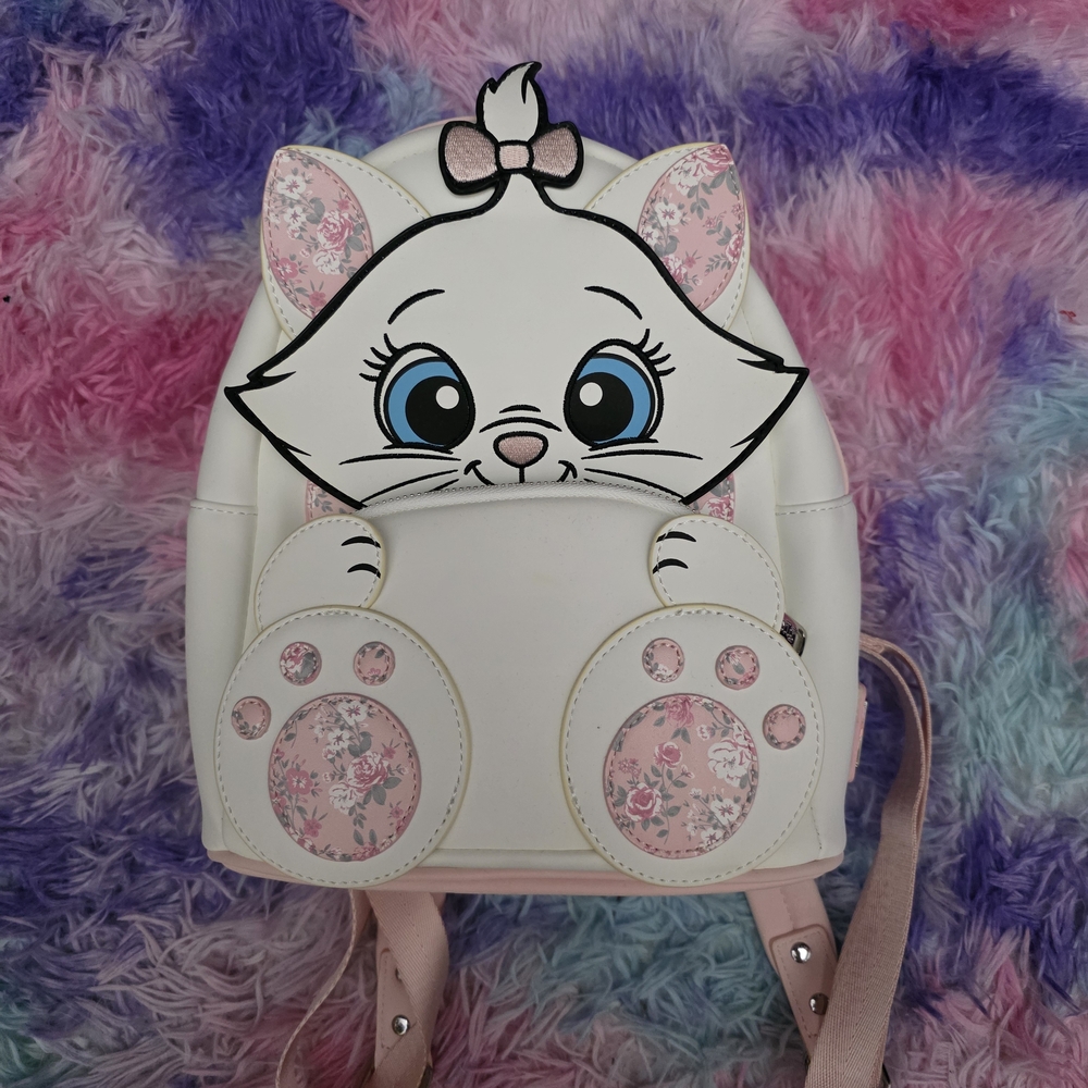 Loungefly White and Pink Cat Backpack